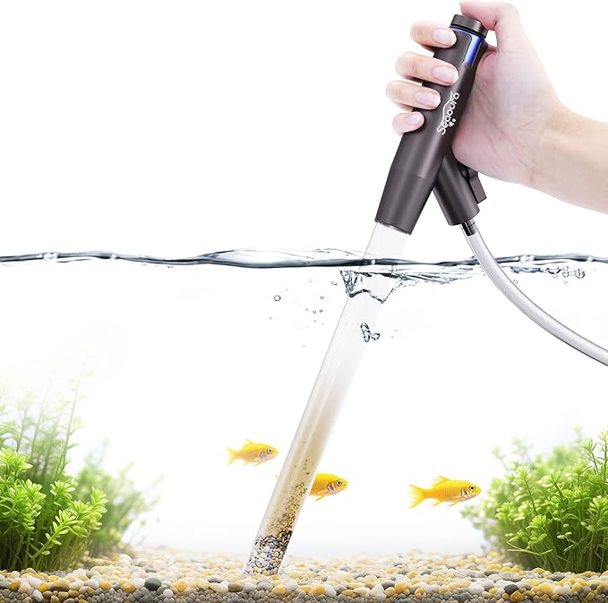 SEAOURA Aquarium Vacuum Gravel Cleaner Adjustable, Aquariums Siphon Fish Tank by SEAOURA