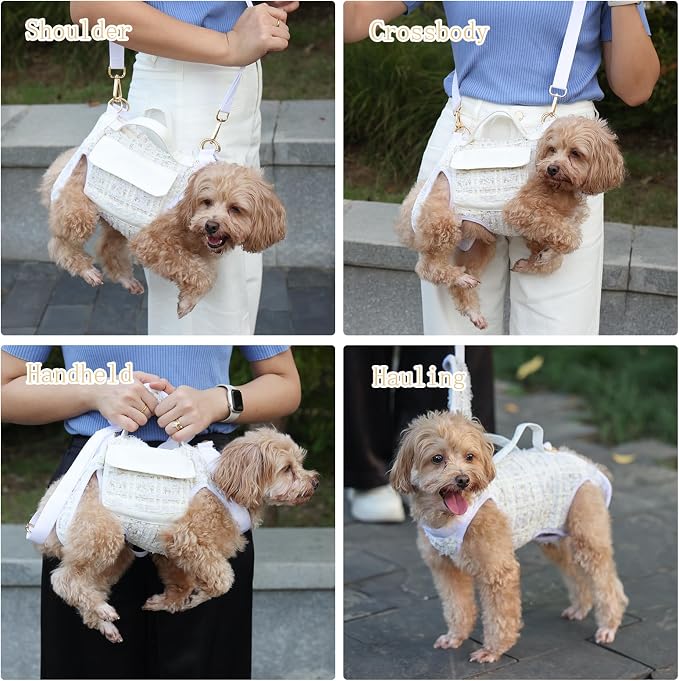 Dog Lift Harness Backpack for Small Dogs Cats, Adjustable Straps Dog Sling - Image 8