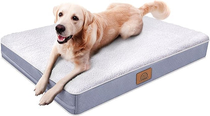 Orthopedic Dog Bed for Extra Large Dogs, XXL Waterproof Deluxe Plush Dog Crate by SUNHEIR