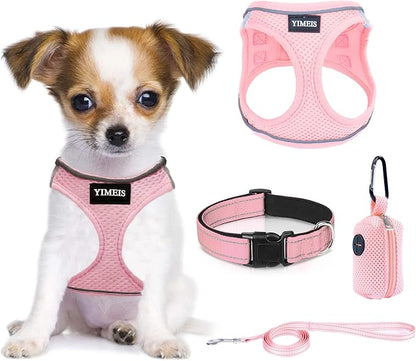YIMEIS Dog Harness and Leash Set, No Pull Soft Mesh Pet Harness, Reflective by YIMEIS