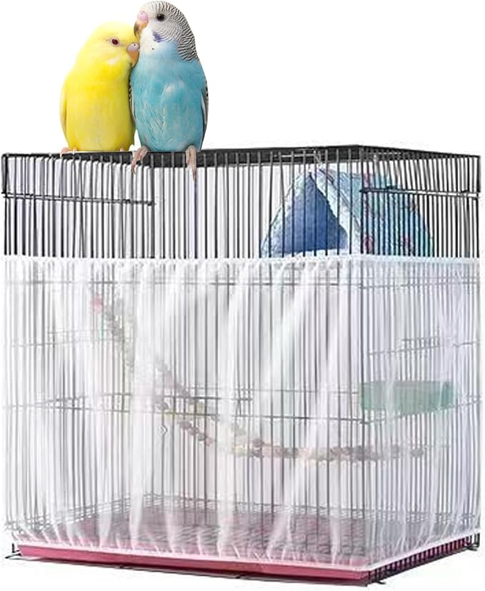 Bird Cage Cover, Parakeet Cage Acessories Adjustable Seed Catcher Birdcage Seed - Image 9