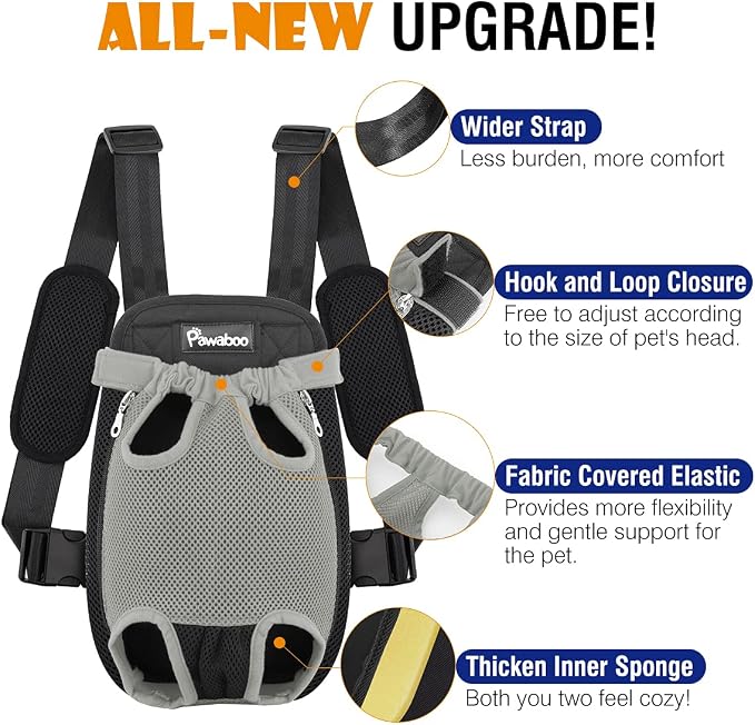 Pawaboo Pet Carrier Backpack, Adjustable Pet Front Cat Dog Carrier Backpack - Image 4