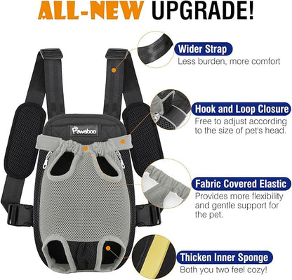 Pawaboo Pet Carrier Backpack, Adjustable Pet Front Cat Dog Carrier Backpack - Image 4