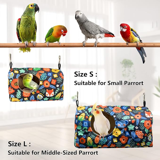 Bird Warm Bed Sleeping Nest House Snuggle Hanging Hut Hammock Hideaway Cave - Image 4