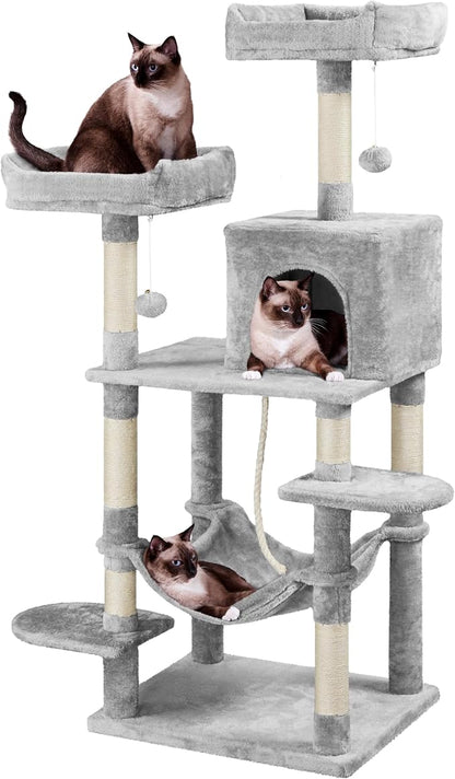 Yaheetech 59in Cat Tree for Multiple Cats, Extended Platforms for Climbing & by Yaheetech