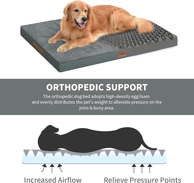 Comfort Dog Bed for Small Dogs & Cats, Waterproof Dog Crate Mat Orthopedic Egg - Image 4
