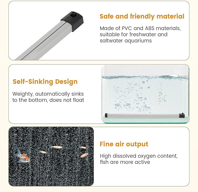 hygger Aquarium Bubble Strip, Nano Air Bubble Curtain Wall Aquarium Air Stone - Image 4