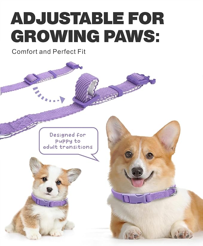 Dynmeow Soft and Breathable Cotton Dog Collar, Durable Adjustable Female Girl - Image 3