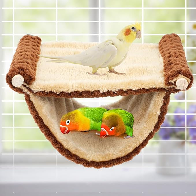 BWOGUE Winter Warm Bird Nest Bed Hanging Hammock Snuggle Hut Parrot House Tent - Image 7