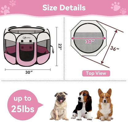 Pink Puppy Playpen for Middle Dog Cat, Dog Tent Crates Cage Indoor/Outdoor - Image 7