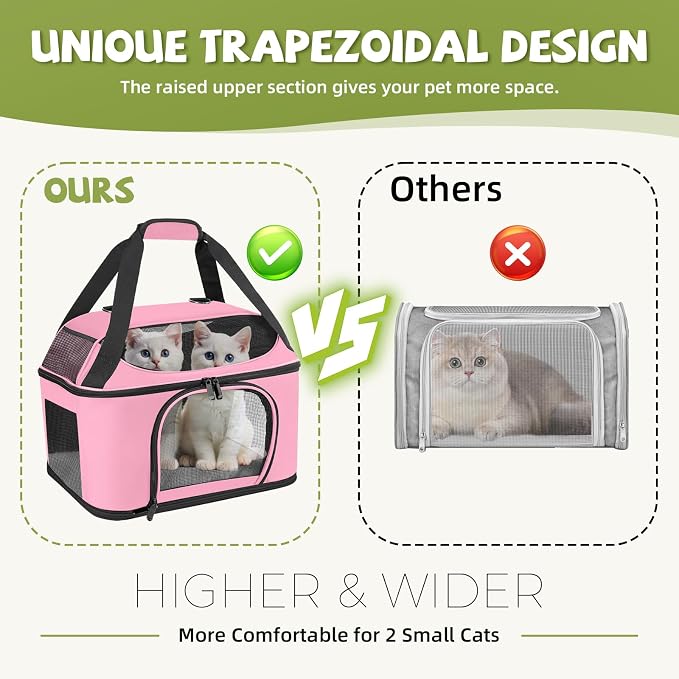 Premium Cat Carrier for Pets Up to 20 Lbs, Cat Travel Bag Soft-Sided Backpack - Image 4