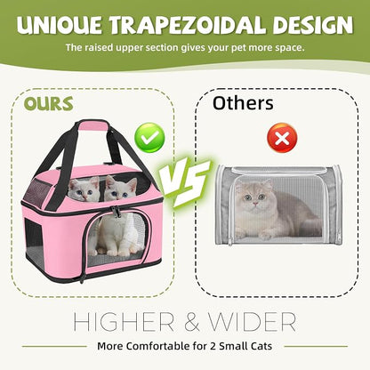 Premium Cat Carrier for Pets Up to 20 Lbs, Cat Travel Bag Soft-Sided Backpack - Image 4