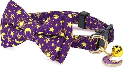 2 Pack Cotton Cat Collar with Bow Tie and Bell - Image 4