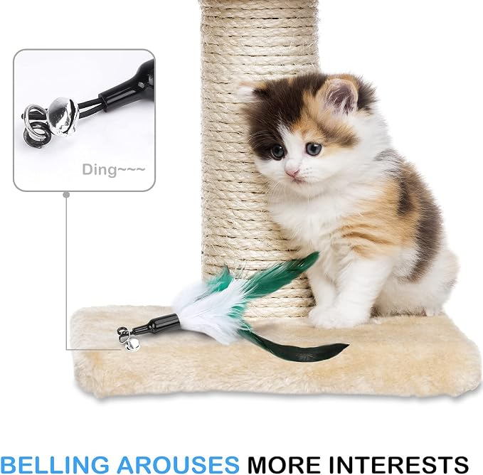 Pawaboo Feather Teaser Cat Toy, Interactive Feather Wand Cat Toy Flying Feather - Image 8