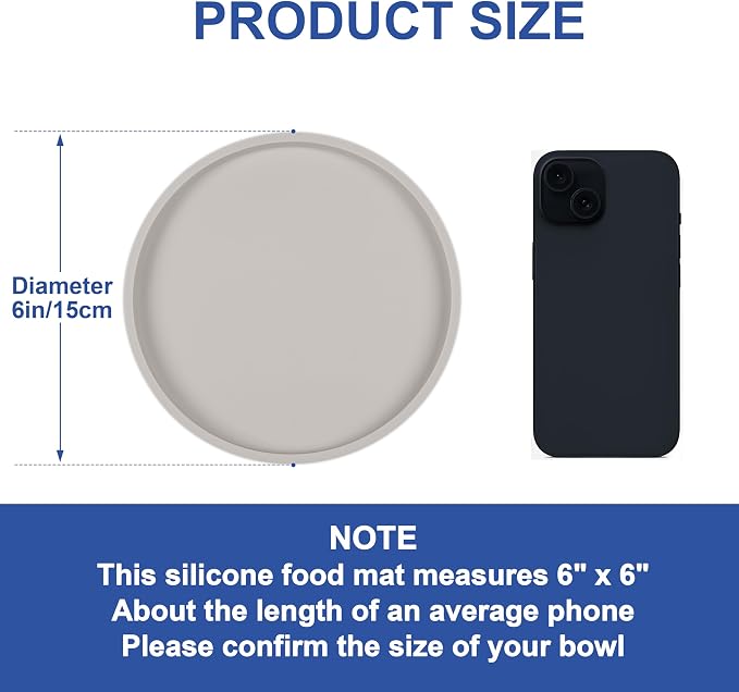 Arespark Pet Silicone Food Mat, Round Eating Tray - Image 5