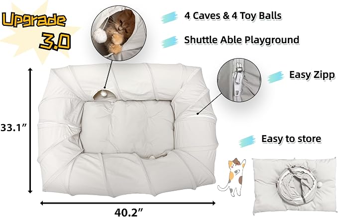 XxingSheep 4 Ways Shuttled XL Cat Tunnel Bed - Image 4