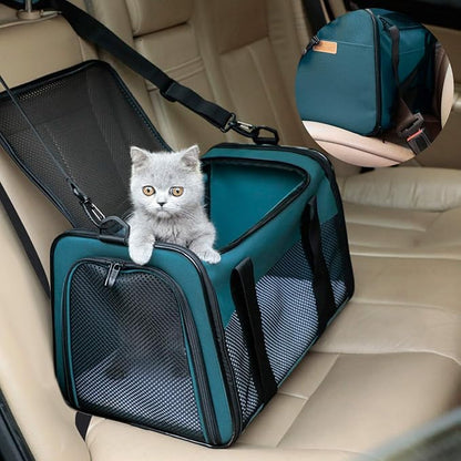Cat Carrier - Portable Foldable Dog Pet Carrier, Soft-Sided Pet Bag up to 22 Lbs - Image 5