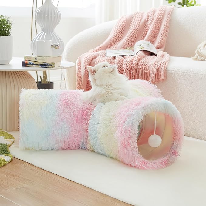 Tempcore Plush Pet Cat Tunnel Tube Cat Toys 3 Way Collapsible, Tunnels - Image 6