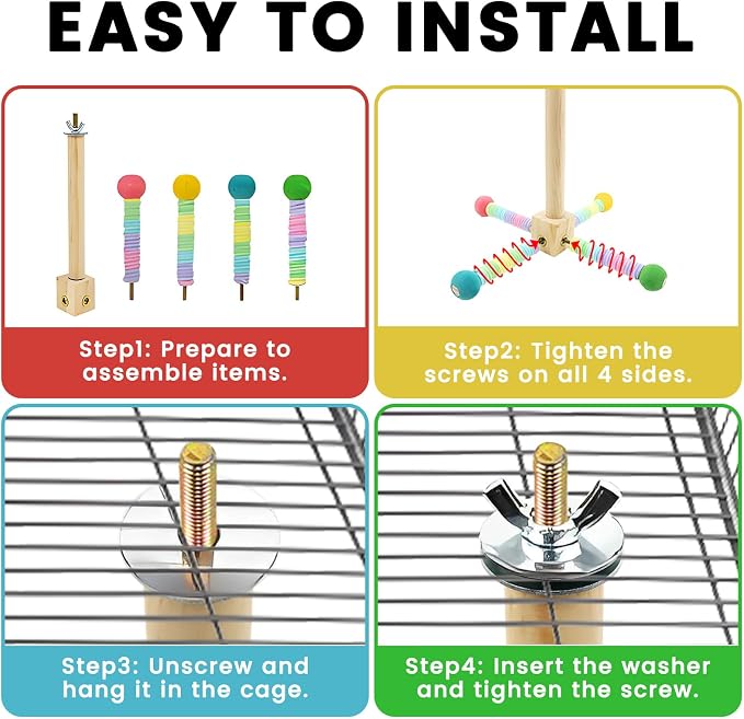 Upgraded Parrot Perch Toy, Rotating Bird Perch Stand - Image 4