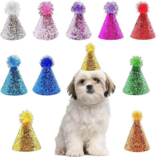 10 Pcs Dog Birthday Hat Set for Small Medium Dogs Cat Puppies, Mini Party Hat by Cellcacn