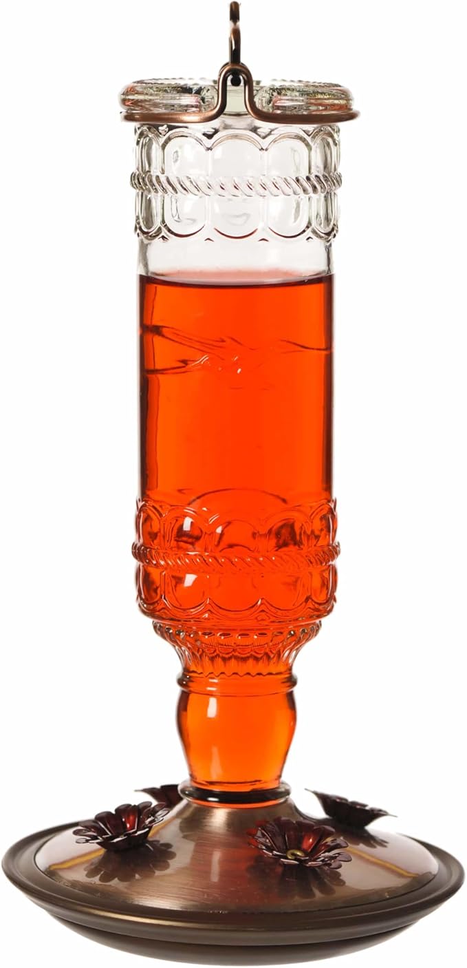 Perky-Pet Antique Glass Bottle Hummingbird Feeder - Image 8