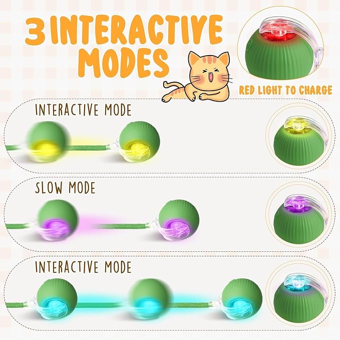 2 PCS Interactive Cat Toy Rolling Ball Chewie Viral Dog Ball, Smart Automatic - Image 3