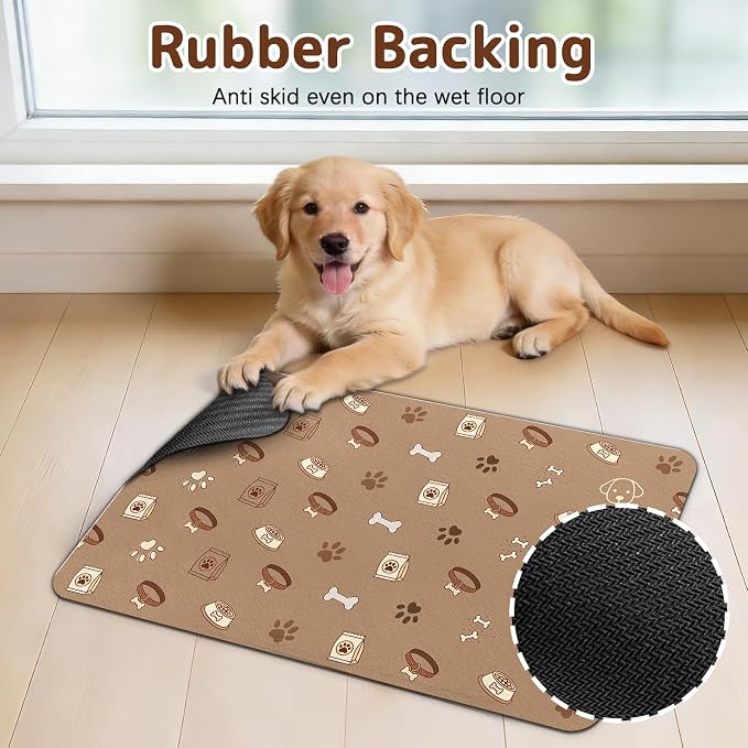 Dog Food Mat for Bowls, Absorbent Quick Dry Dog Cat Mats for Food and Water - Image 5