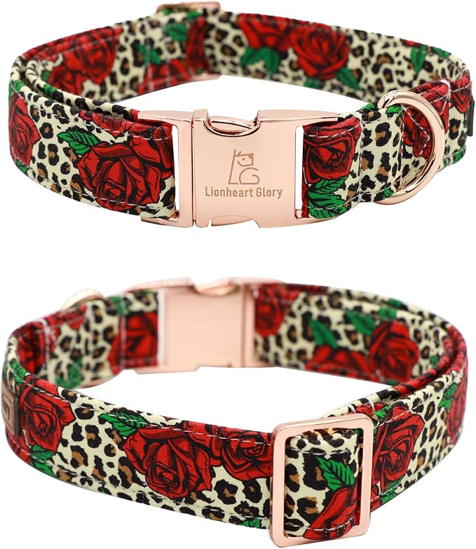 Lionheart Glory Dog Collar, Cute Floral Pattern Pet Collar Adjustable Dog Collar - Image 4