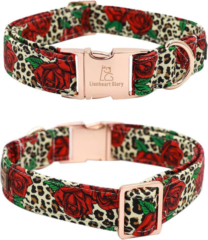 Lionheart Glory Dog Collar, Cute Floral Pattern Pet Collar Adjustable Dog Collar - Image 4
