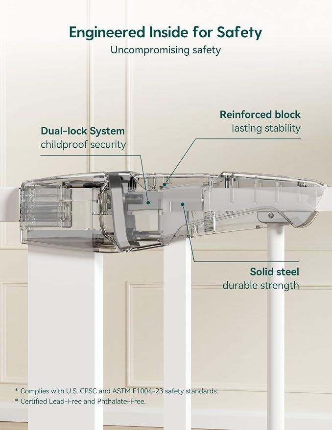 Babelio 36" Tall Baby Gate, PressGuard P7, 29-55" Auto Close Pressure Mounted - Image 3