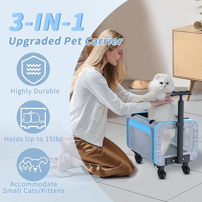 Rolling Pet Carrier with Detachable Wheels - Image 7