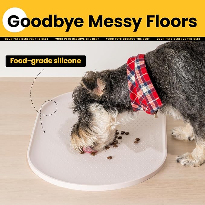 Dog Food Mat, Raised Edges Pet Food Mats - Image 5