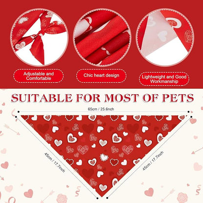 Weewooday 50 Pcs Valentine's Day Dog Bandanas Bulk - Image 3