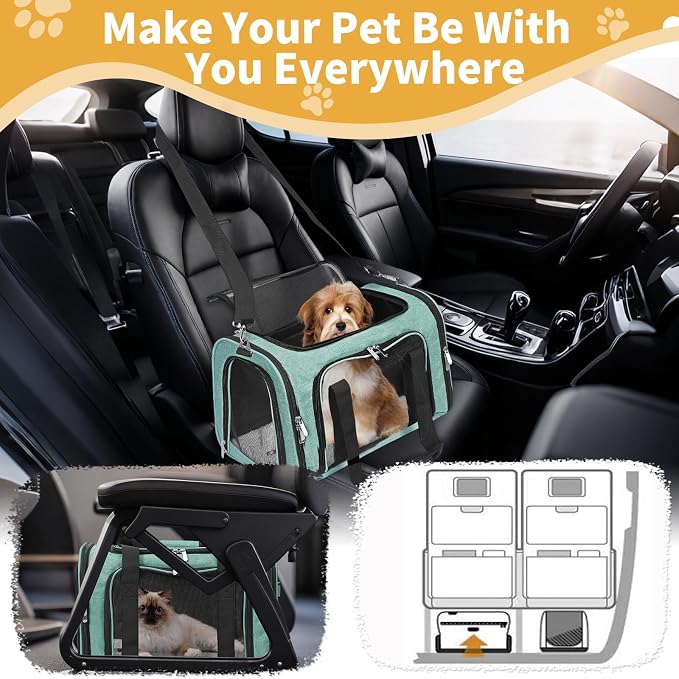 Soft-Sided Cat/Dog/Pet Carrier, Collapsible Pets Travel Carriers - Image 7