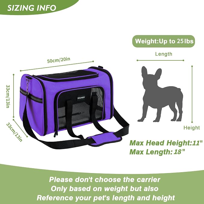 Soundy Large Cat Carrier Dog Carrier Under 25 Lbs, Collapsible Ventilated - Image 5