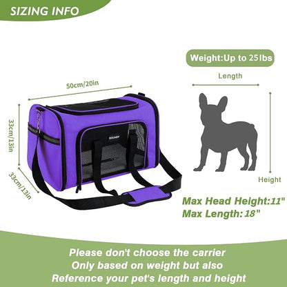 Soundy Large Cat Carrier Dog Carrier Under 25 Lbs, Collapsible Ventilated - Image 5