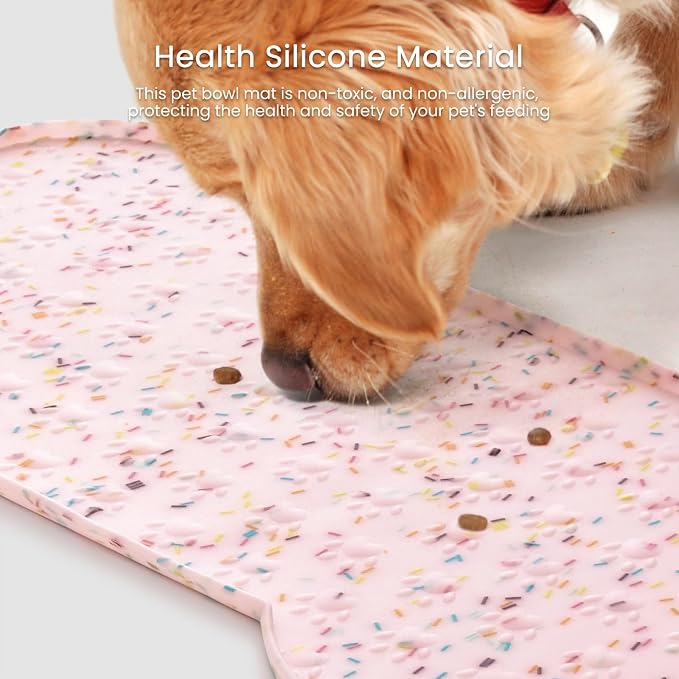 Dog Food Mat Anti-Slip Silicone Dog Bowl Mat Thicker Pet Placemat Waterproof - Image 6