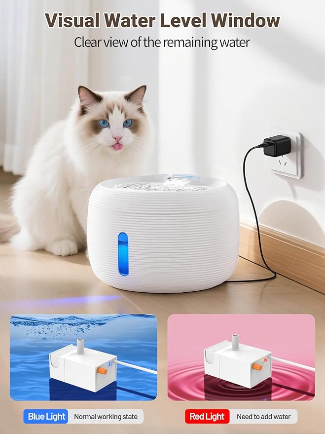 SIBAYS 3.5L Cat Water Fountain, 118oz Large Capacity Pet Water Fountain - Image 5