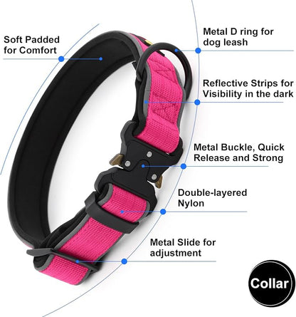Plutus Pet Tactical Dog Collar, Reflective, Adjustable Heavy Duty Dog Collar - Image 3
