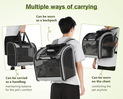 Pecute Cat Backpack with Widened Interior Space, Upgraded Dog Backpack Carrier - Image 3