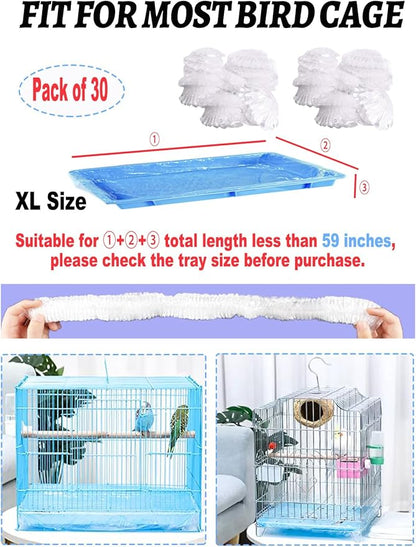 Large Disposable Bird Cage Tray Liners，34'' X 22'' Plastic Parakeet Cage Liner - Image 8