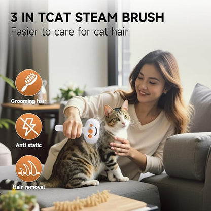 Pet Steam Brush for Dog & Cat – shower bath brush – Steam for Shedding & - Image 2