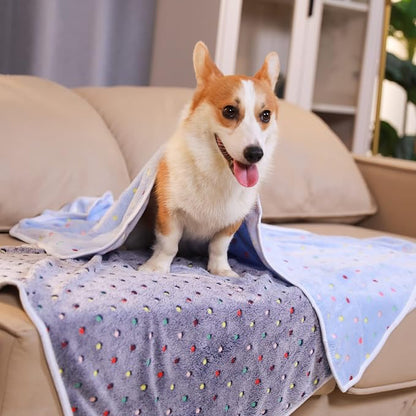 Luciphia 1 Pack 3 Blankets Super Soft Cute Dot Pattern Pet Blanket Flannel Throw - Image 7