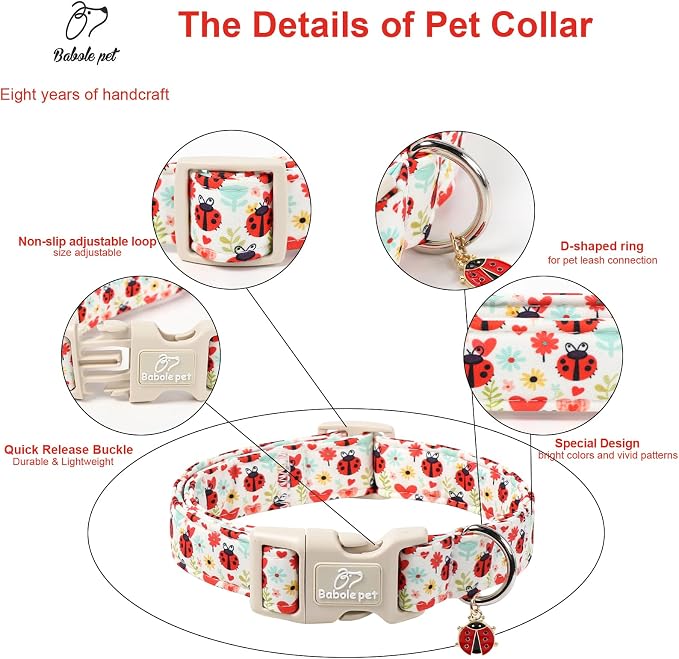 Ladybug Dog Collar for Small Dogs - Image 3