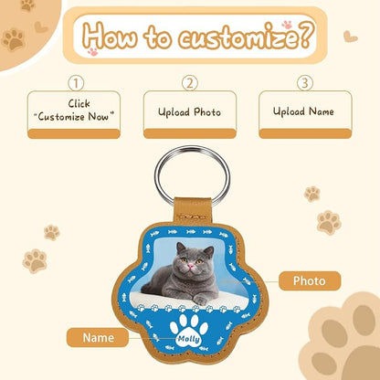 Custom Leather Pet Fur Keychain – Personalized Memorial Keepsake Keyring - Image 2
