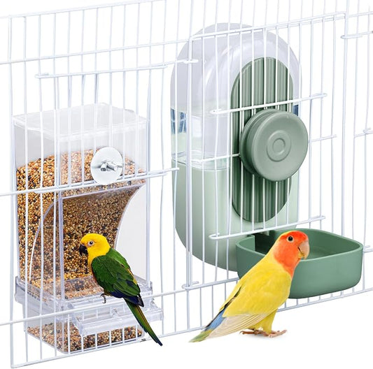No Mess Bird Feeder & Water Dispenser Set by lemtrflo