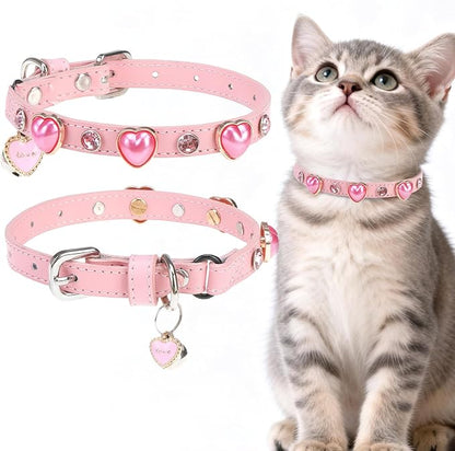 EXPAWLORER Valentine's Day Leather Cat Collar by EXPAWLORER