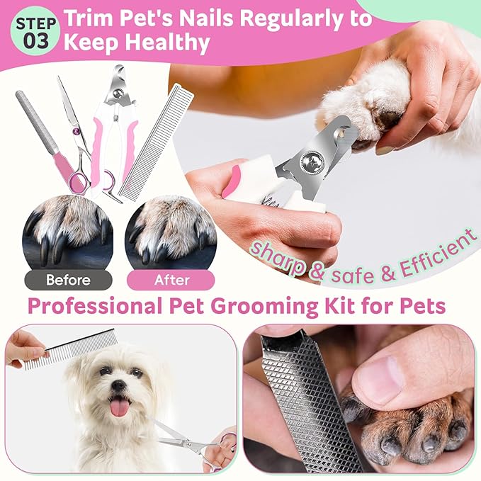 Dog Brush for Shedding 13pcs Bath Grooming Kit - Image 5