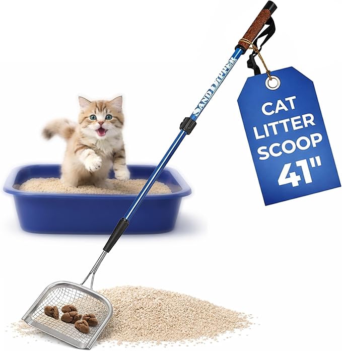 Sand Dipper Metal Cat Litter Scoop – Long Handle Cat Poop Scooper by SandDipper-Becausewereallbeachcombersatheart%E2%84%A2