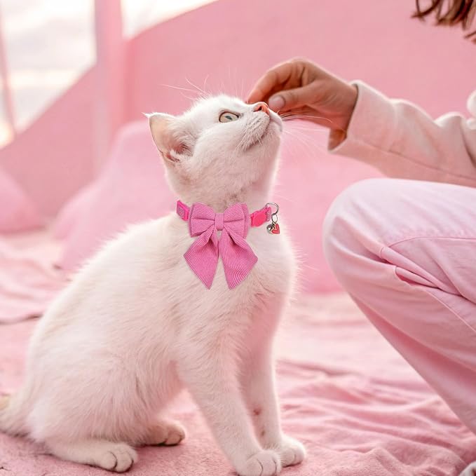 SCENEREAL Cat Collar with Bell & Stylish Bowtie, Holiday Kitten Costumes - Image 6
